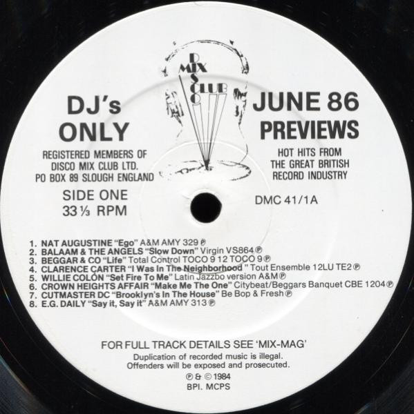 Various - June 86 - Previews | DMC (DMC 041/1) - 3