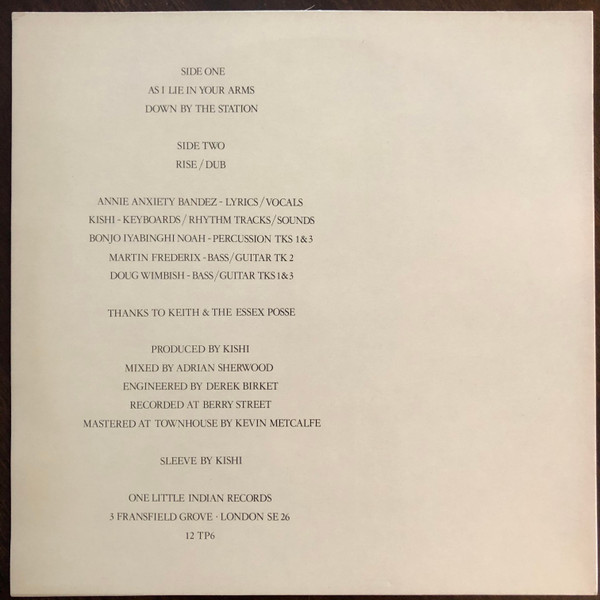 Annie Anxiety Bandez - As I Lie In Your Arms | One Little Indian (12 TP6) - 2