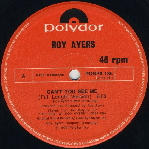 Roy Ayers - Running Away / Can't You See Me | Polydor (POSPX 135) - 2