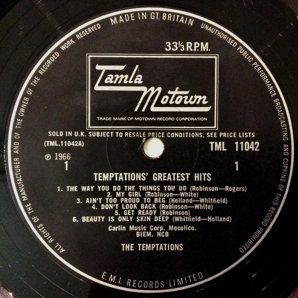 The Temptations - Greatest Hits! | Tamla Motown (TML 11042) - 3 The Temptations - Greatest Hits! | Tamla Motown (TML 11042) - 3