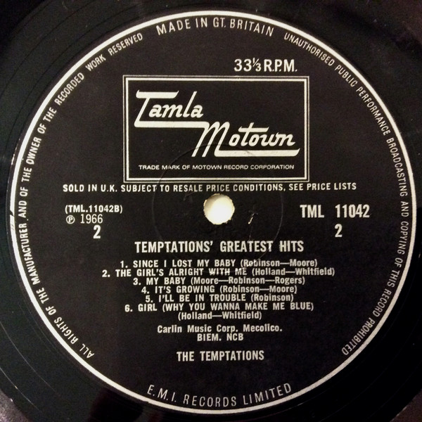 The Temptations - Greatest Hits! | Tamla Motown (TML 11042) - 4 The Temptations - Greatest Hits! | Tamla Motown (TML 11042) - 4