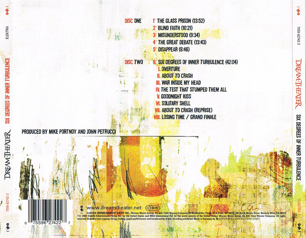 Dream Theater - Six Degrees Of Inner Turbulence | Elektra (7559-62742-2)