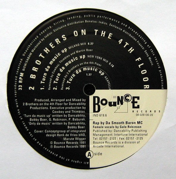 2 Brothers On The 4th Floor - Turn Da Music Up | Bounce Records (IND 619.6) - 3