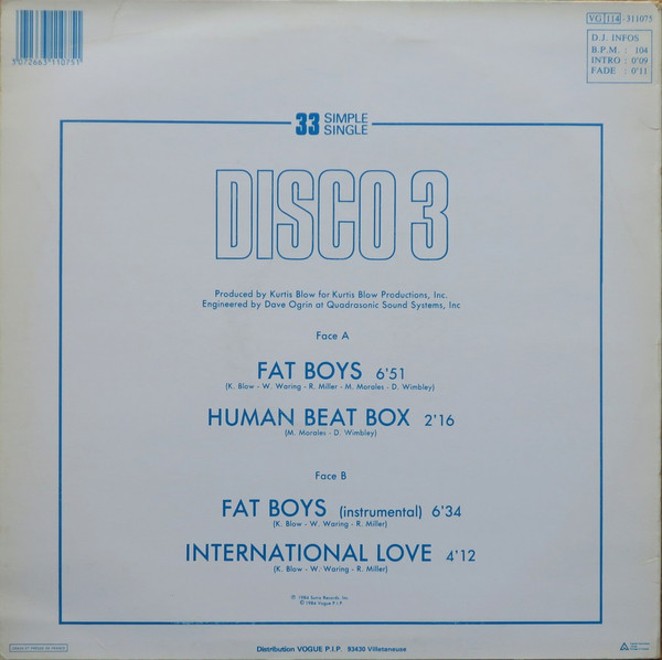 Disco 3 - Fat Boys | Buddah Records (311075) - 2