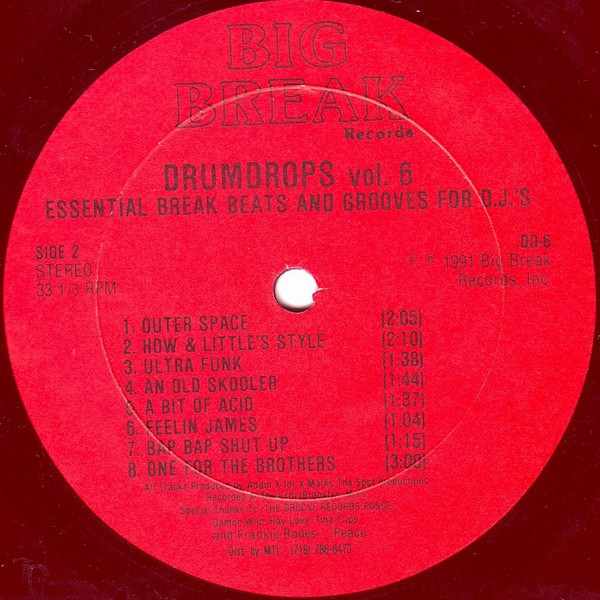 Adam X - Drumdrops Vol. 6 (Essential Break Beats & Grooves For D.J.'s) | Big Break (DD 6) - 2