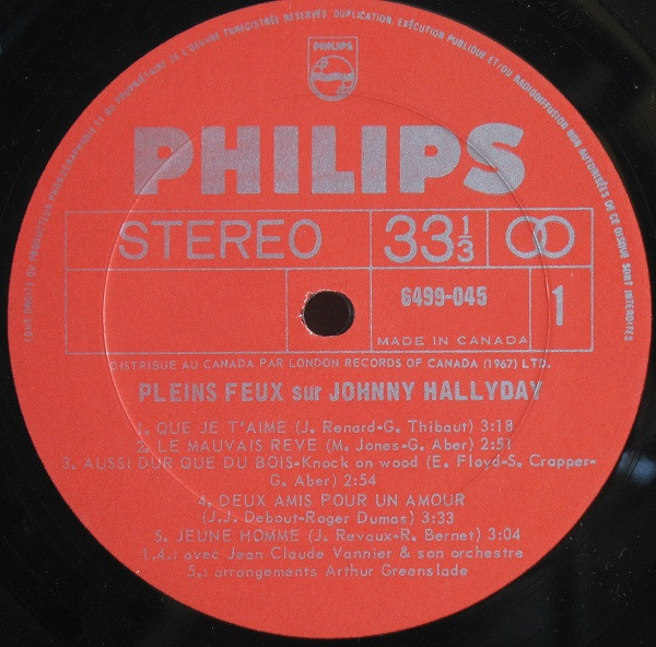Johnny Hallyday - Pleins Feux Sur... | Philips (6641. 022) - 4