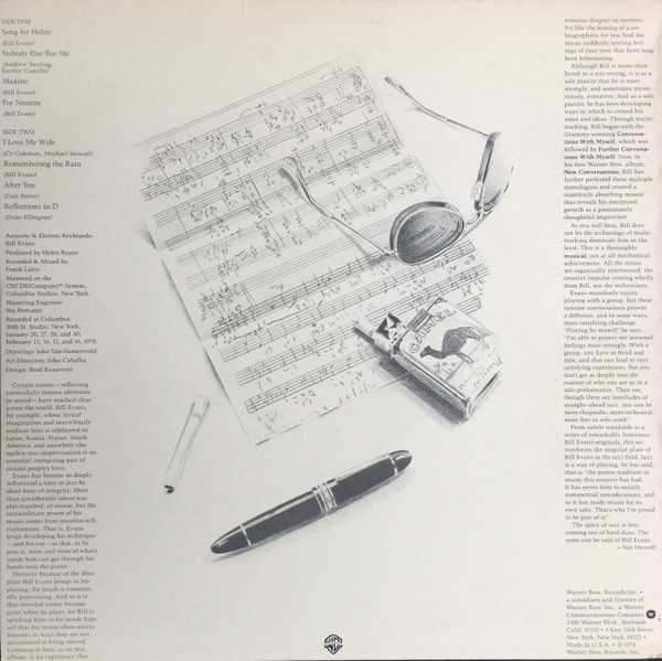 Bill Evans - New Conversations | Warner Bros. Records (BSK 3177)