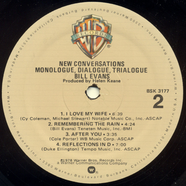 Bill Evans - New Conversations | Warner Bros. Records (BSK 3177) - 2 Bill Evans - New Conversations | Warner Bros. Records (BSK 3177) - 2