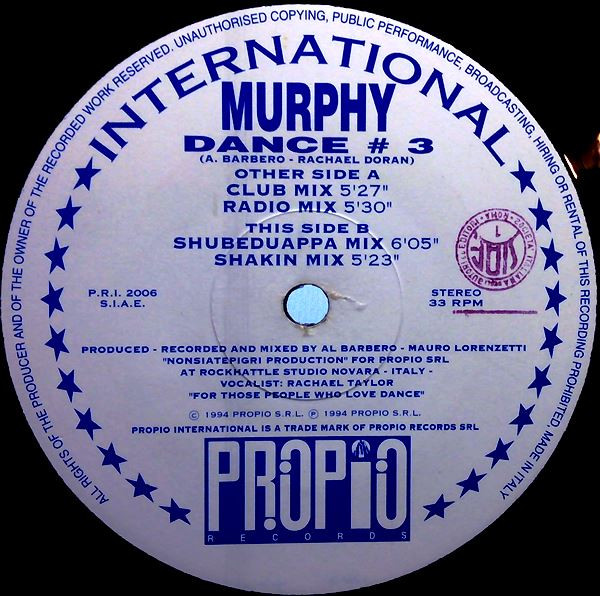 Murphy - Dance # 3 | Propio Records (PRI 2006)