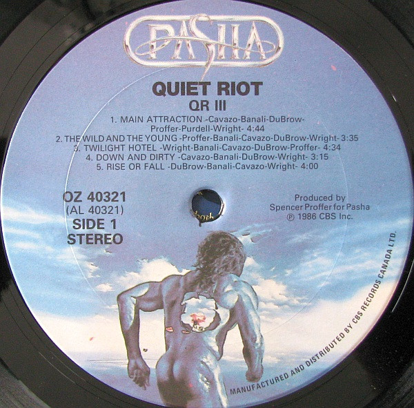 Quiet Riot - QR III [Vinyl] | Pasha (OZ 40321) - 3
