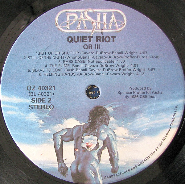 Quiet Riot - QR III [Vinyl] | Pasha (OZ 40321) - 4