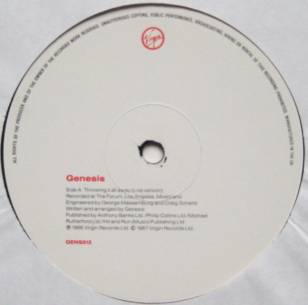 Genesis - Throwing It All Away (Live Version) | Virgin (GENS512)