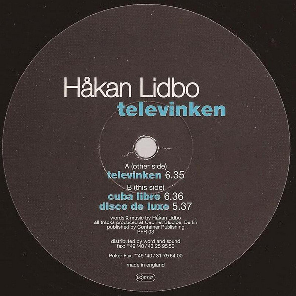 Håkan Lidbo - Televinken | Poker Flat Recordings (PFR 03)
