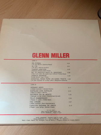 Glenn Miller And His Orchestra - La Gran Epoca Del Swing: Glenn Miller y Su Orquesta | Gramusic (GM-412) - 2 Glenn Miller And His Orchestra - La Gran Epoca Del Swing: Glenn Miller y Su Orquesta | Gramusic (GM-412) - 2