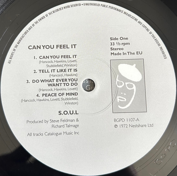 S.O.U.L. - Can You Feel It | BGP Records (BGPD 1107) - 3