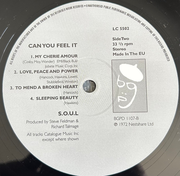 S.O.U.L. - Can You Feel It | BGP Records (BGPD 1107) - 4