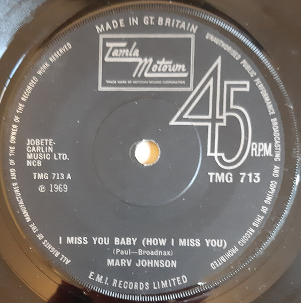 Marv Johnson - I Miss You Baby (How I Miss You) | Tamla Motown (TMG 713) Marv Johnson - I Miss You Baby (How I Miss You) | Tamla Motown (TMG 713)
