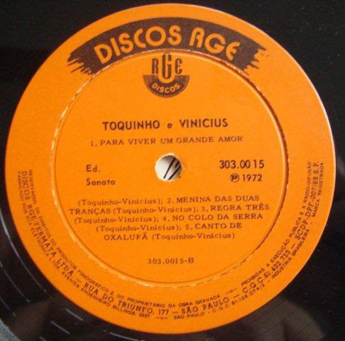 Toquinho & Vinicius - São Demais Os Perigos Desta Vida... | Discos RGE (303.0015) - 4