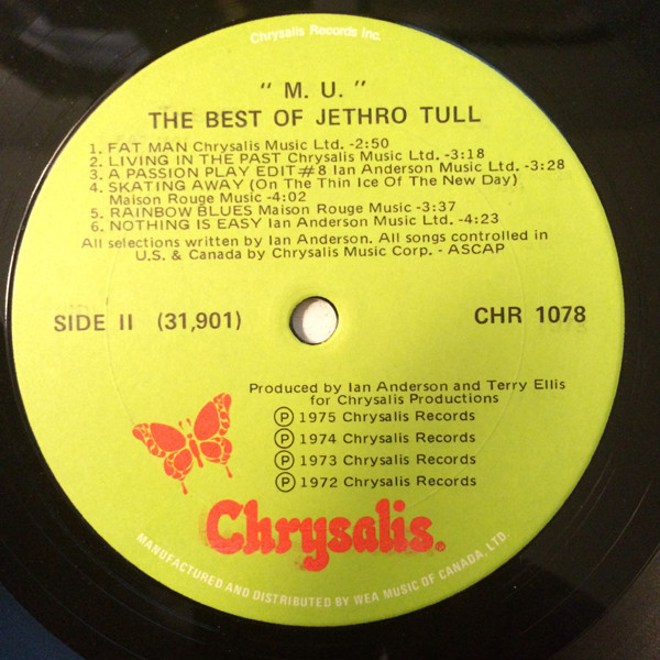 Jethro Tull - M.U. - The Best Of Jethro Tull | Chrysalis (CHR 1078) - 4 Jethro Tull - M.U. - The Best Of Jethro Tull | Chrysalis (CHR 1078) - 4