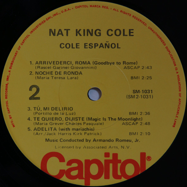 Nat King Cole - Cole Español | Capitol Records (SM-1031) - 4 Nat King Cole - Cole Español | Capitol Records (SM-1031) - 4