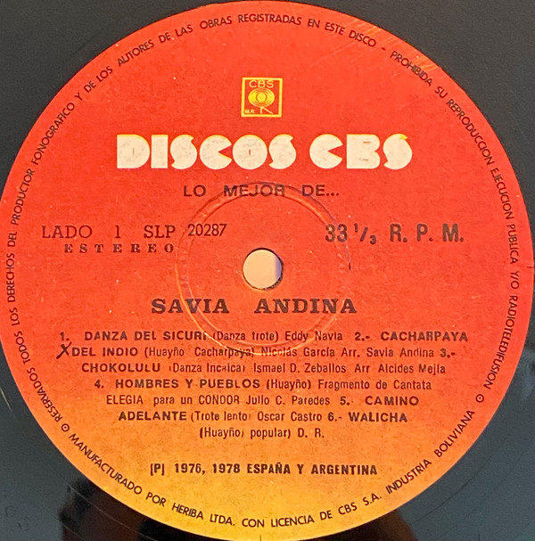 Savia Andina - Lo Mejor De... Savia Andina | CBS (20287)
