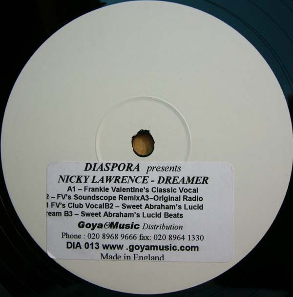 Nicky Lawrence - Dreamer | Diaspora Recordings (DIA013)