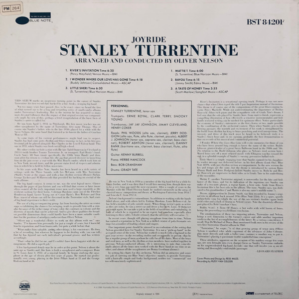 Stanley Turrentine - Joyride | Blue Note (84201) - 2