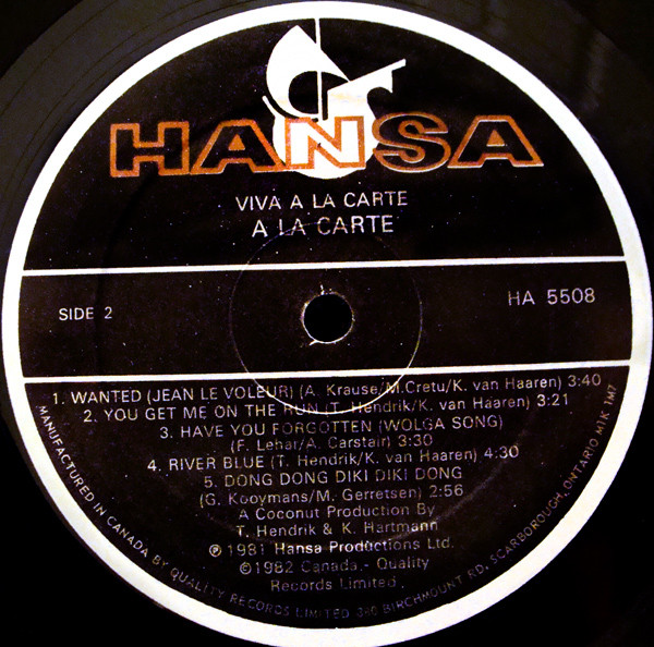 À La Carte - Viva À La Carte | Hansa (HA 5508) - 4
