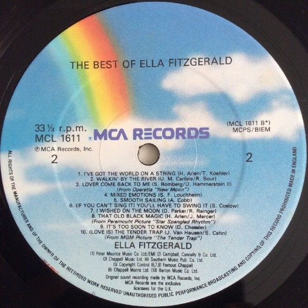 Ella Fitzgerald - The Best Of Ella Fitzgerald | MCA Records (MCL 1611) - 4 Ella Fitzgerald - The Best Of Ella Fitzgerald | MCA Records (MCL 1611) - 4