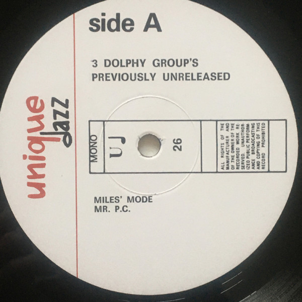 Eric Dolphy - 3 Dolphy Group's – Previously Unreleased | Unique Jazz (U♩ 26) - 3 Eric Dolphy - 3 Dolphy Group's – Previously Unreleased | Unique Jazz (U♩ 26) - 3