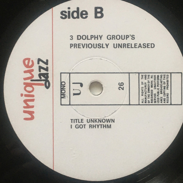 Eric Dolphy - 3 Dolphy Group's – Previously Unreleased | Unique Jazz (U♩ 26) - 4 Eric Dolphy - 3 Dolphy Group's – Previously Unreleased | Unique Jazz (U♩ 26) - 4