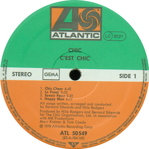 Chic - C'est Chic | Atlantic (ATL 50 549) - 3