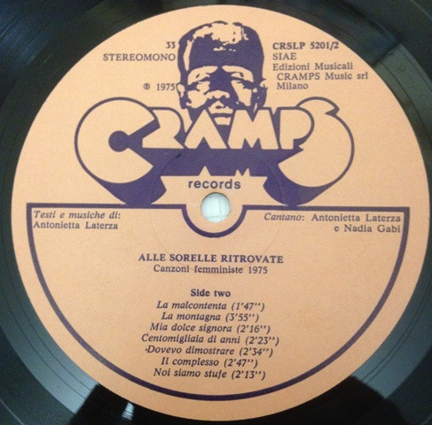 Antonietta Laterza , Nadia Gabi - Alle Sorelle Ritrovate | Cramps Records (CRSLP 5201) - 4