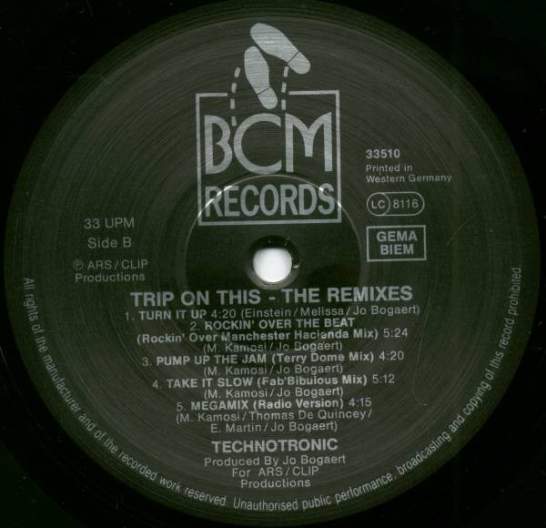 Technotronic - Trip On This (Remix Album) | BCM Records (BCM 33510) - 4