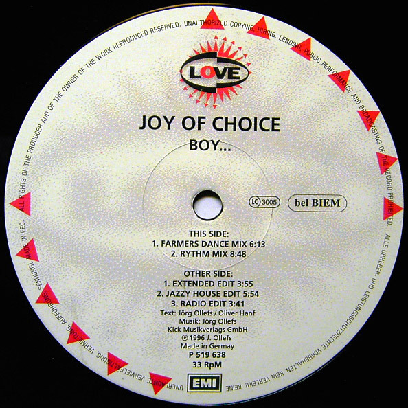 Joy Of Choice - Boy... | Love (P 519 638) - main