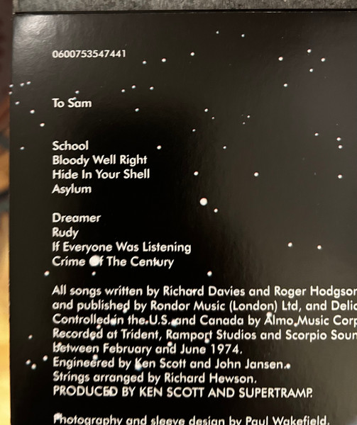Supertramp - Crime Of The Century | A&M Records (0600753547441) - 3