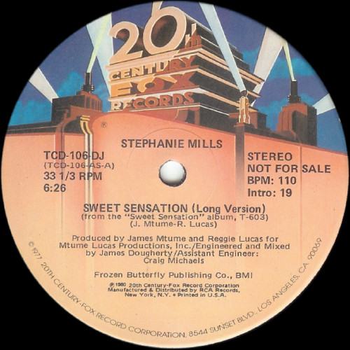 Stephanie Mills - Sweet Sensation | 20th Century Fox Records (TCD-106-DJ)