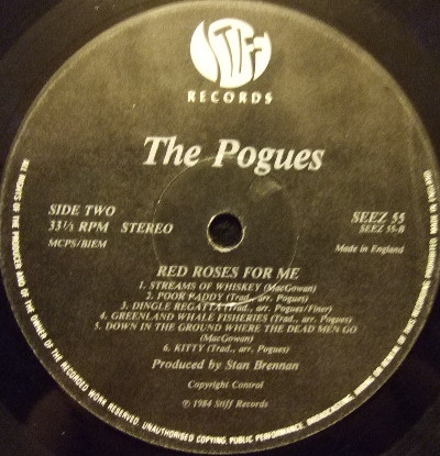 The Pogues - Red Roses For Me | Stiff Records (SEEZ 55) - 3 The Pogues - Red Roses For Me | Stiff Records (SEEZ 55) - 3