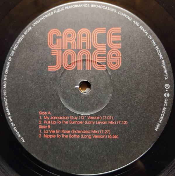 Grace Jones - Rare 12" Mixes | GRC Records (GRC 001) - 4