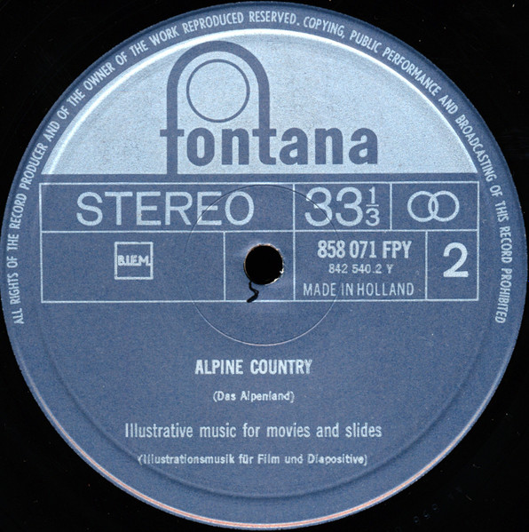 Theo Braun , Franz Stefan Pippal , Ernst Haflinger , Wiener Volksopernorchester - Illustrative Music For Movies And Slides / Illustrationsmusik Für Film Und Diapositive | Fontana (858 071 FPY) - 4