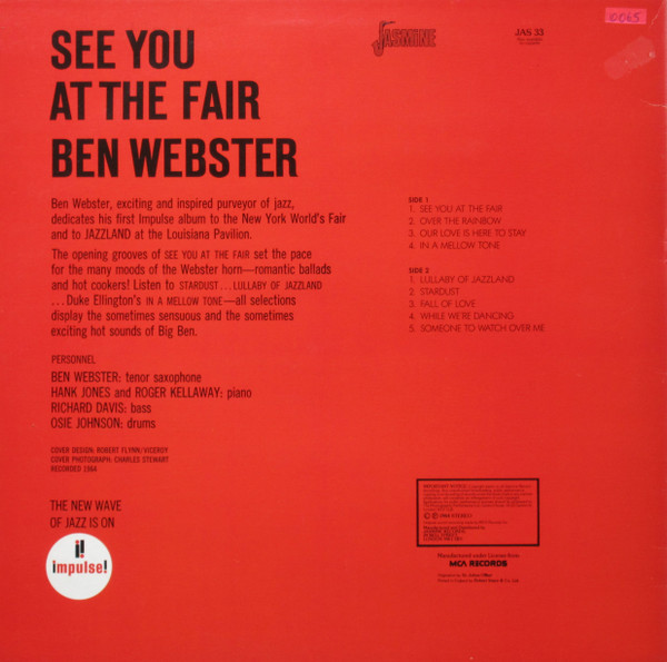 Ben Webster - See You At The Fair | Jasmine Records (JAS 33) - 2 Ben Webster - See You At The Fair | Jasmine Records (JAS 33) - 2