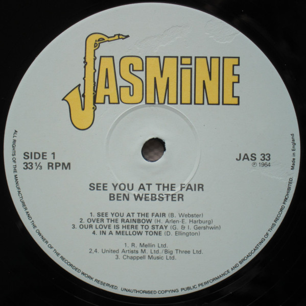 Ben Webster - See You At The Fair | Jasmine Records (JAS 33) - 3 Ben Webster - See You At The Fair | Jasmine Records (JAS 33) - 3