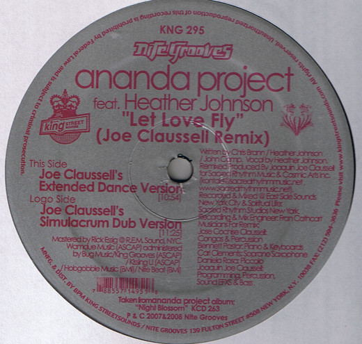 The Ananda Project Feat. Heather Johnson - Let Love Fly (Joe Claussell Remixes) | Nite Grooves (KNG 295) - 2 The Ananda Project Feat. Heather Johnson - Let Love Fly (Joe Claussell Remixes) | Nite Grooves (KNG 295) - 2