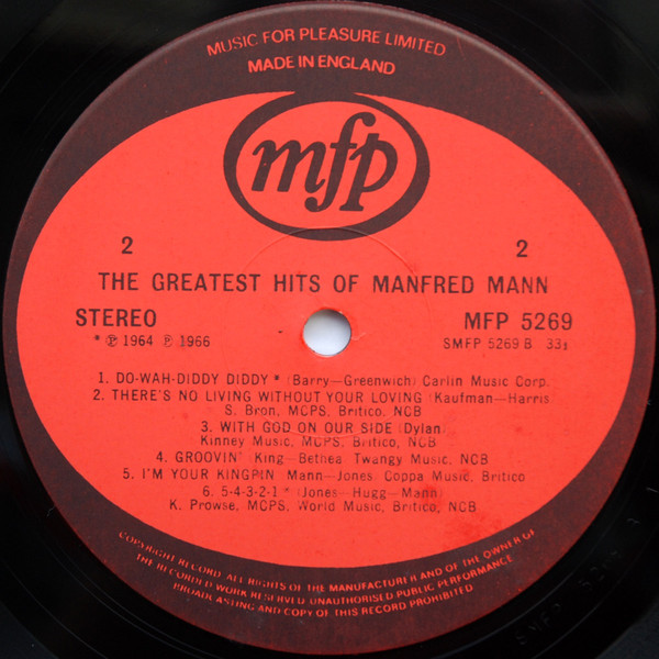 Manfred Mann - The Greatest | Music For Pleasure (MFP 5269) - 4 Manfred Mann - The Greatest | Music For Pleasure (MFP 5269) - 4