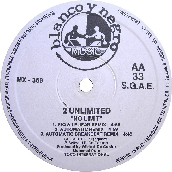 2 Unlimited - No Limit | Blanco y Negro Music (MX - 369) - 3