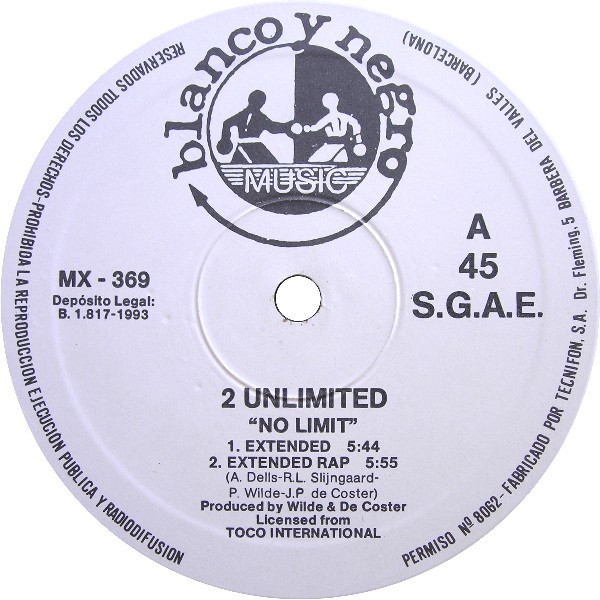 2 Unlimited - No Limit | Blanco y Negro Music (MX - 369) - 4