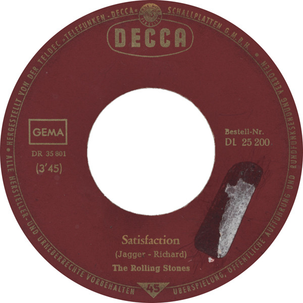 The Rolling Stones - Satisfaction / The Under Assistant | Decca (DL 25 200) - 3 The Rolling Stones - Satisfaction / The Under Assistant | Decca (DL 25 200) - 3