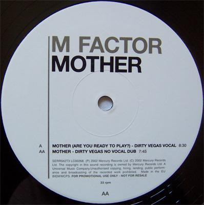 M Factor - Mother | Serious Records (SERR042T3) M Factor - Mother | Serious Records (SERR042T3)