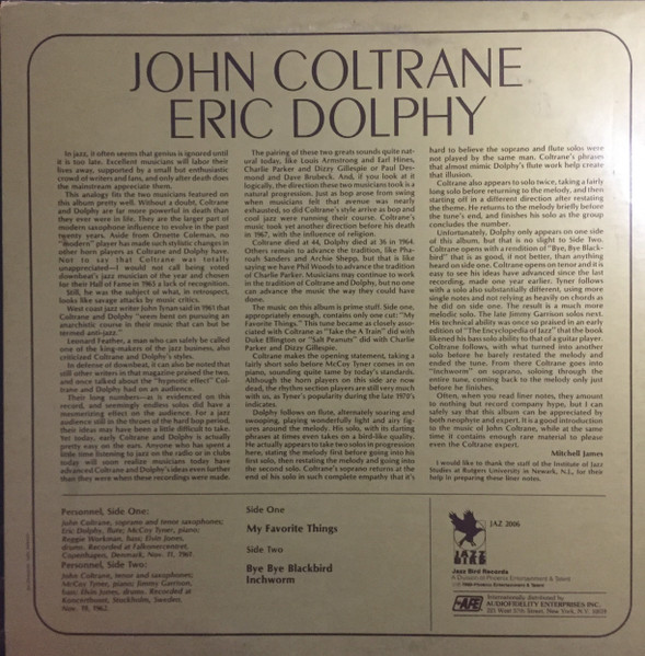 John Coltrane / Eric Dolphy - Favorites | Jazz Bird (JAZ-2006) - 2