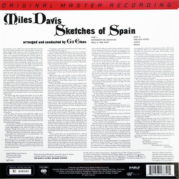 Miles Davis - Sketches Of Spain | Mobile Fidelity Sound Lab (MFSL 1-375) - 2 Miles Davis - Sketches Of Spain | Mobile Fidelity Sound Lab (MFSL 1-375) - 2